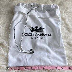 Dolce & Gabbana White Logo Drawstring Pouch